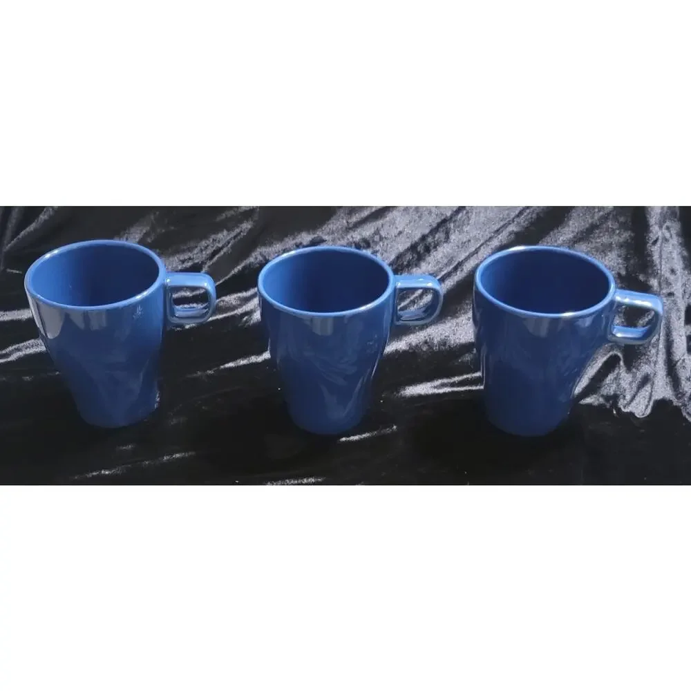 Lot Of 3 Blue Ikea Mugs Coffee Tea Sweden